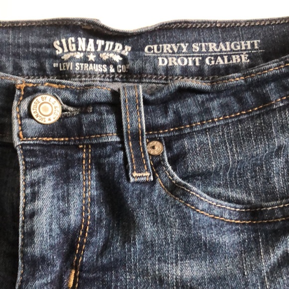 Levi’s 29 Blue Jeans Signature Curvy Straight Women Excellent Condition - Picture 3 of 8